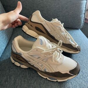 ASICS White and Brown Low-Top Sneakers